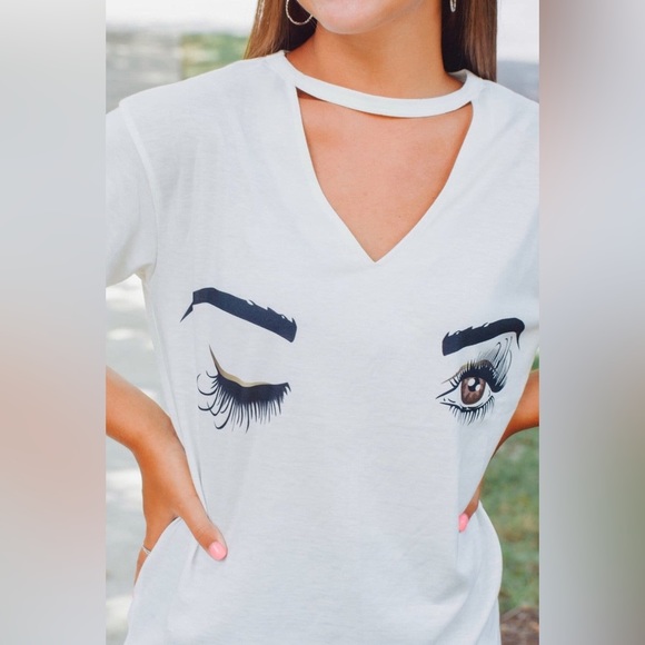 FLIRTY CBR 3D Graphic White Short Sleeve Tee - Picture 1 of 2